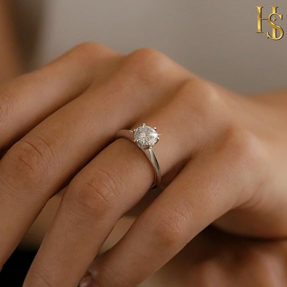 High Spark Silver Solitaire Rings for Women 4