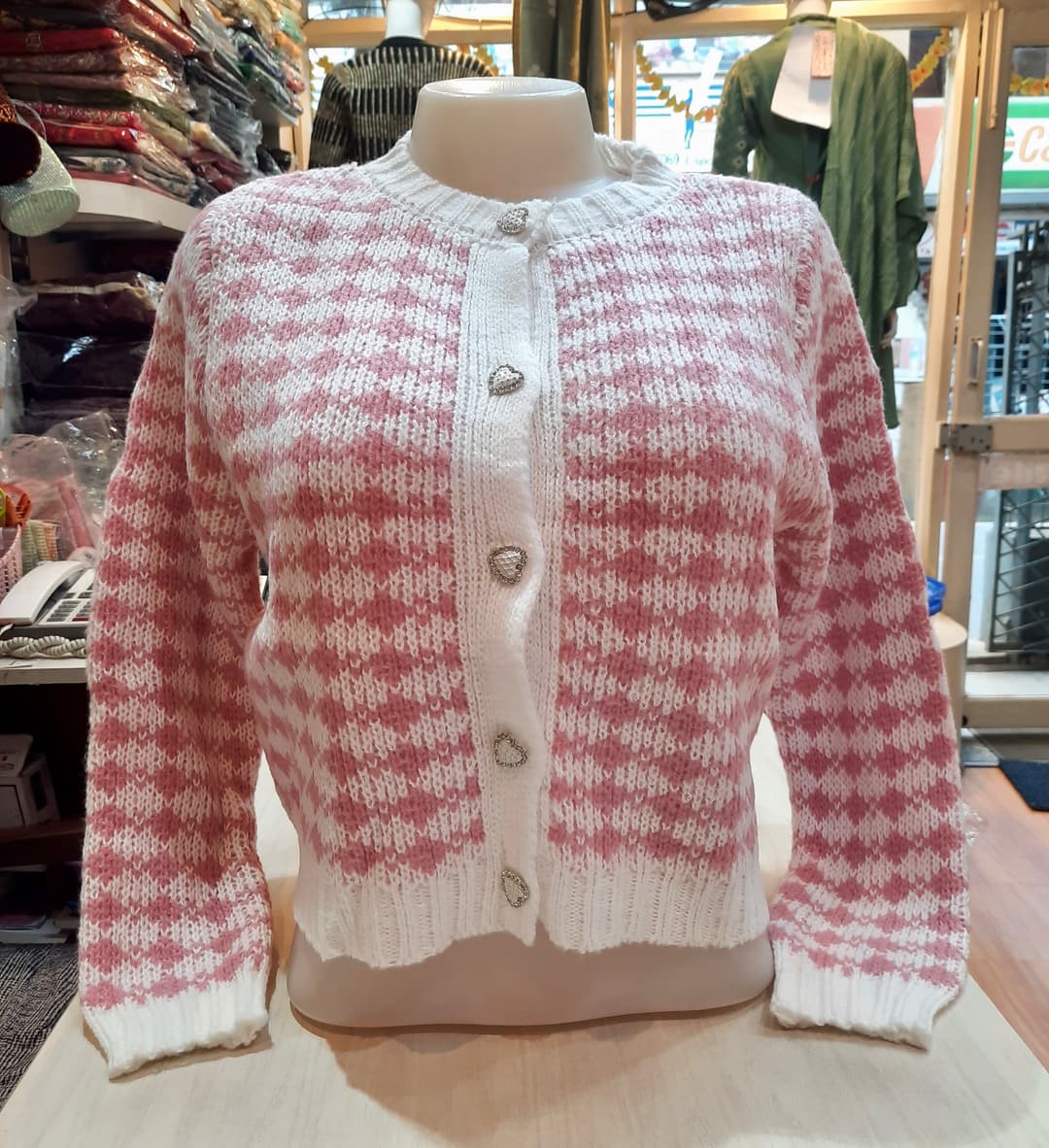 Cropped Design Woollen Cardigan 1