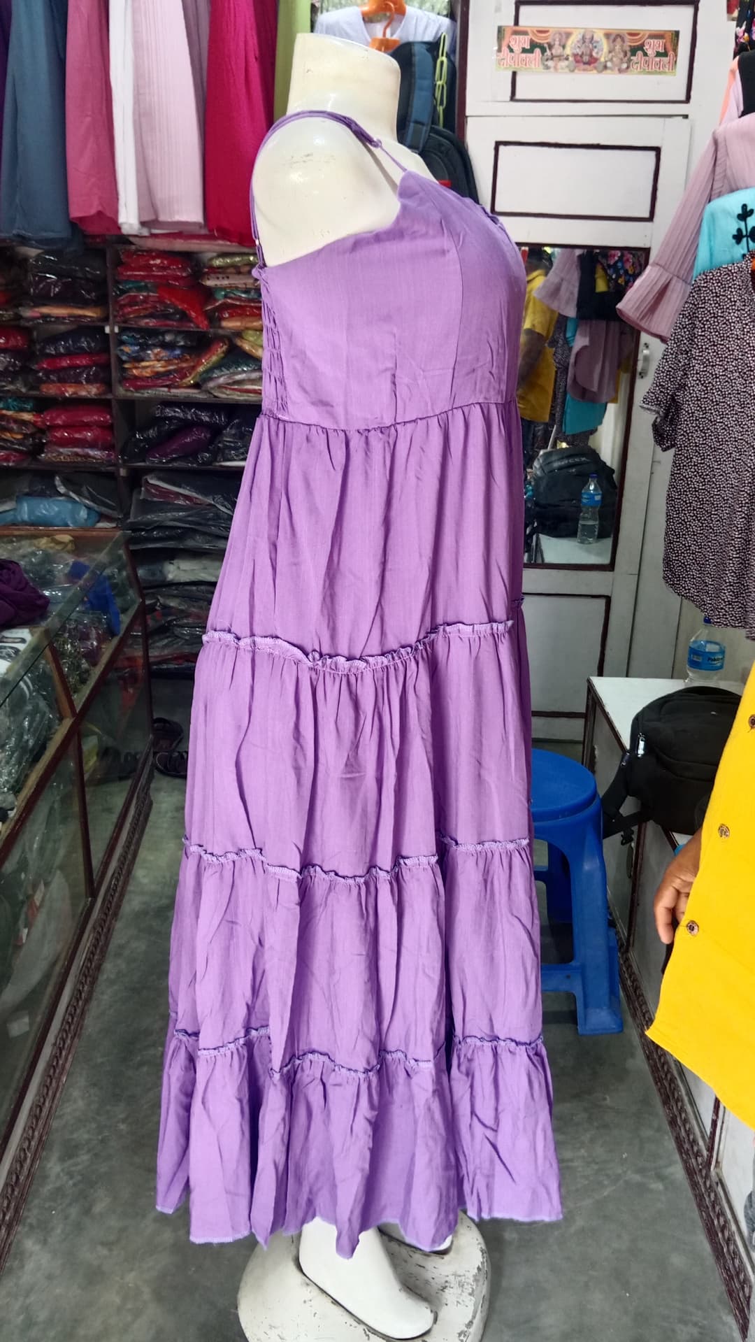 Womens Summer Dresses 2025 Loose, 3 Layers, Sleeveless Spaghetti Strap Asymmetric Tiered Maxi Dress 1