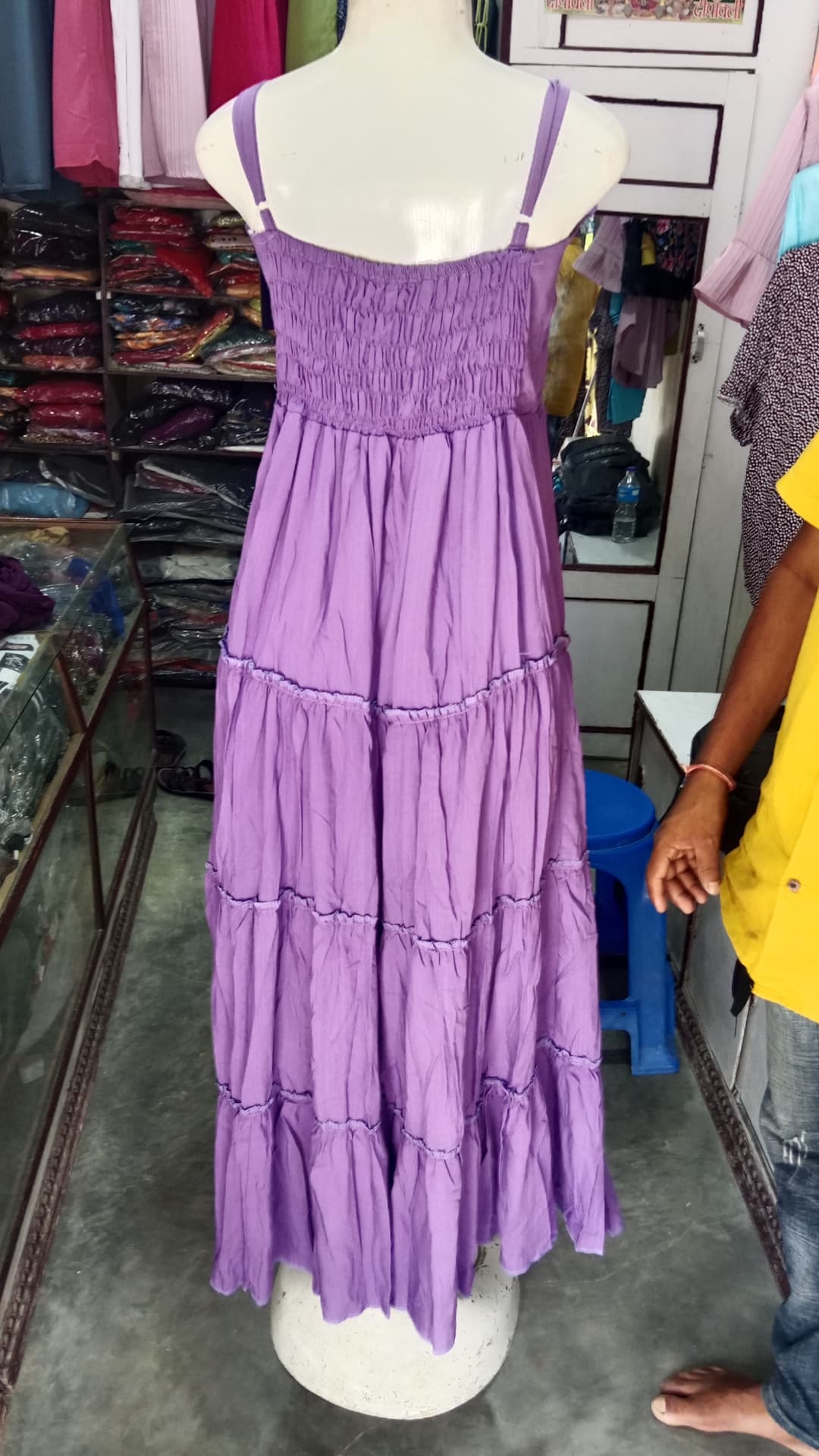 Womens Summer Dresses 2025 Loose, 3 Layers, Sleeveless Spaghetti Strap Asymmetric Tiered Maxi Dress 2