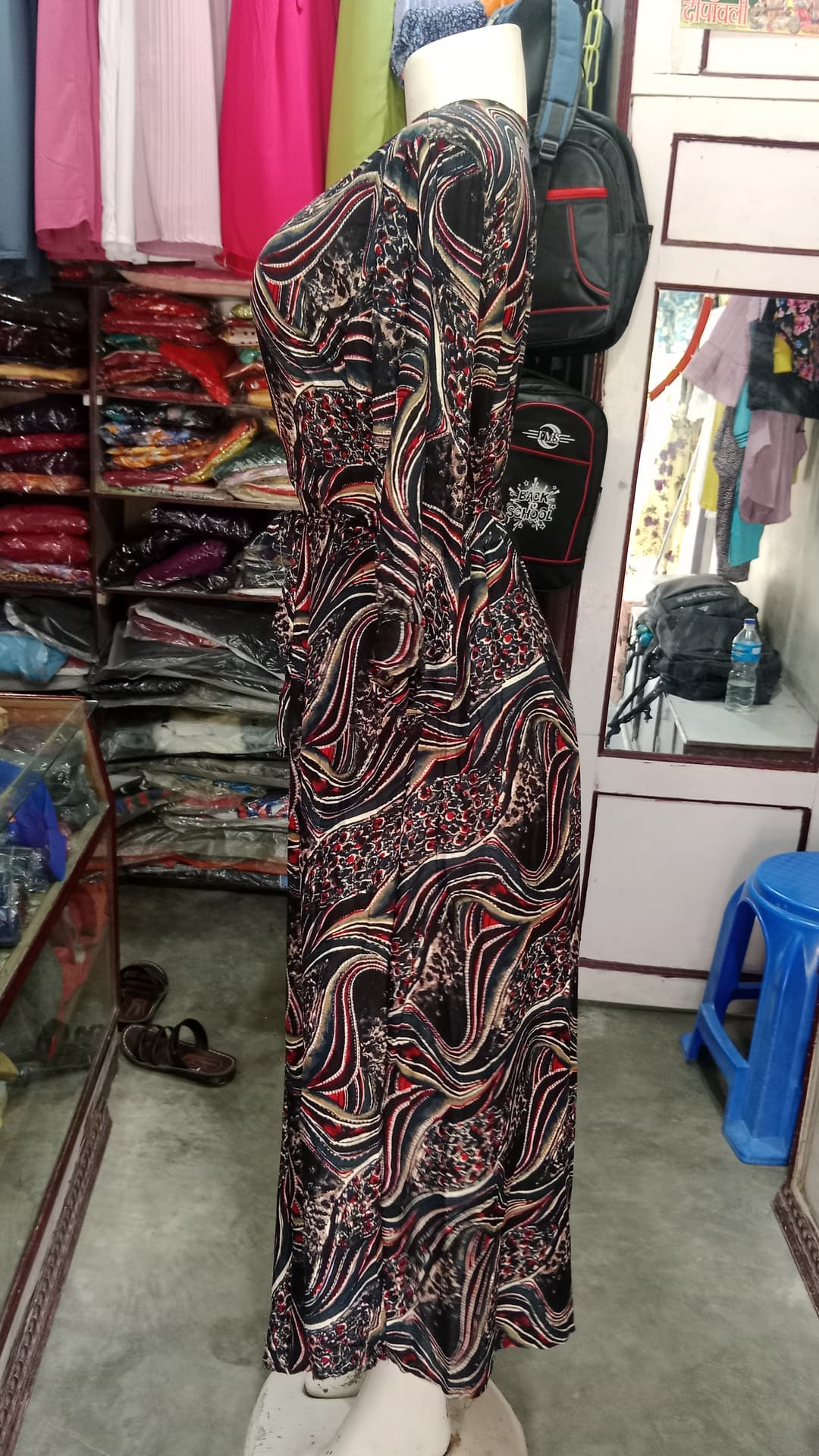 Women's V Neck Floral Dress Summer 2025 Trendy Pleated Boho Flowy Puff Sleeve Maxi Dress 1