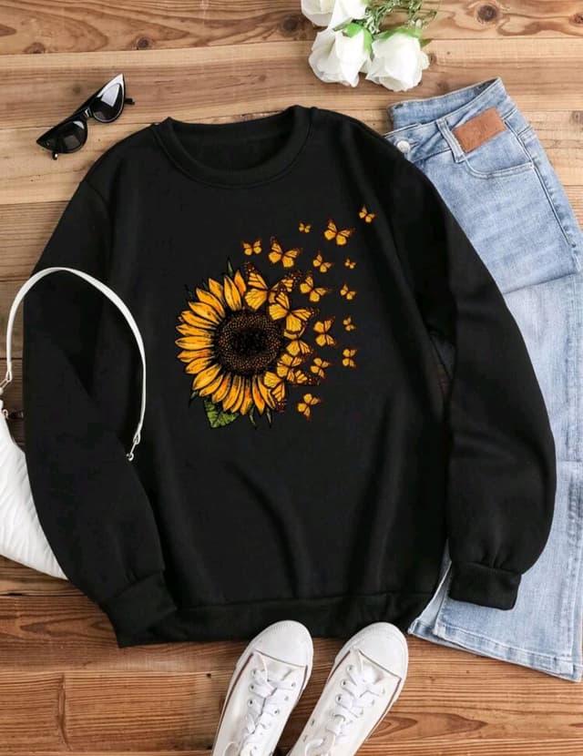 Flower Printed Sweatshirt for wome