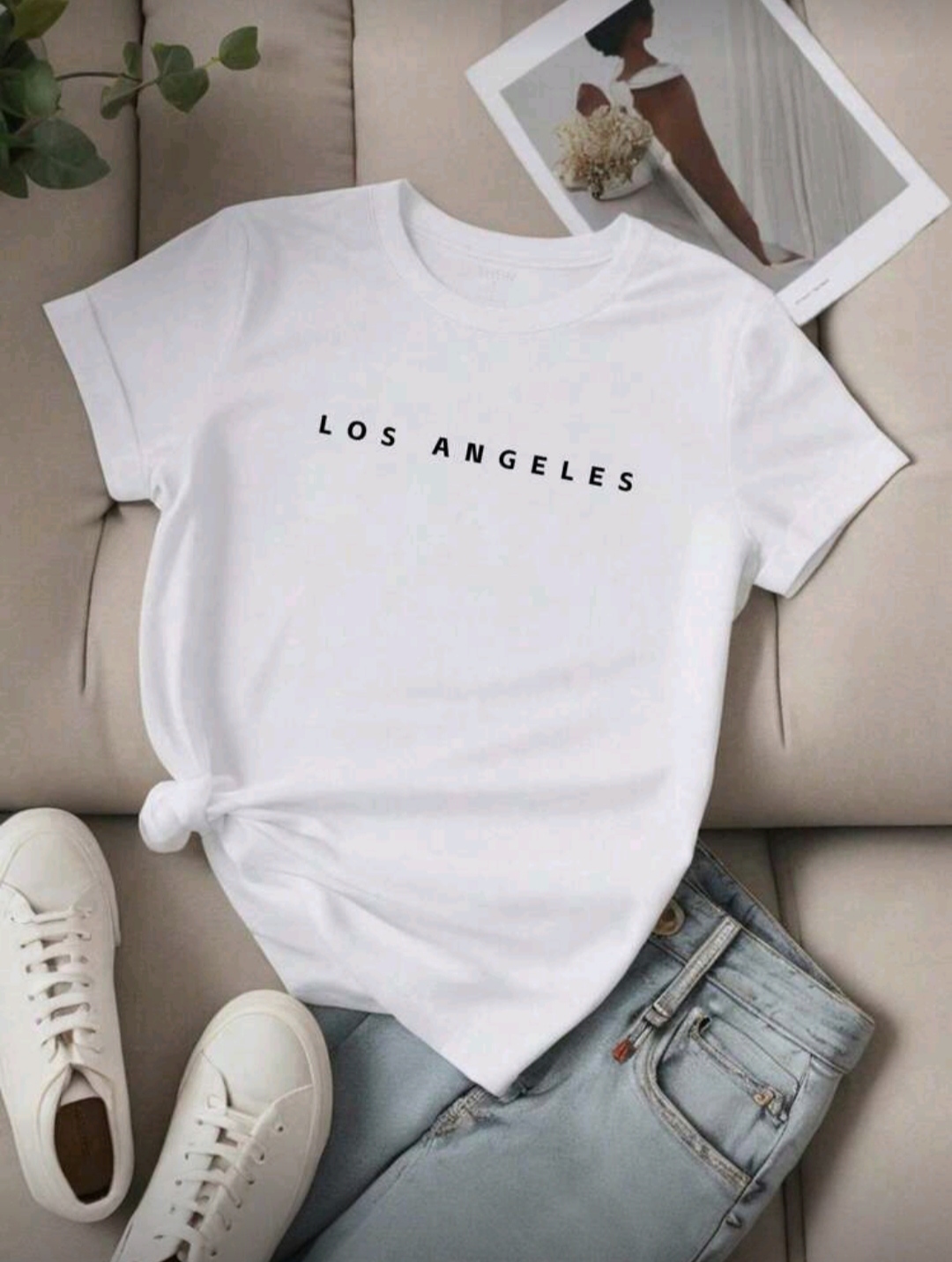 Street Style Los Angeles Printed Tshirt For Women 1