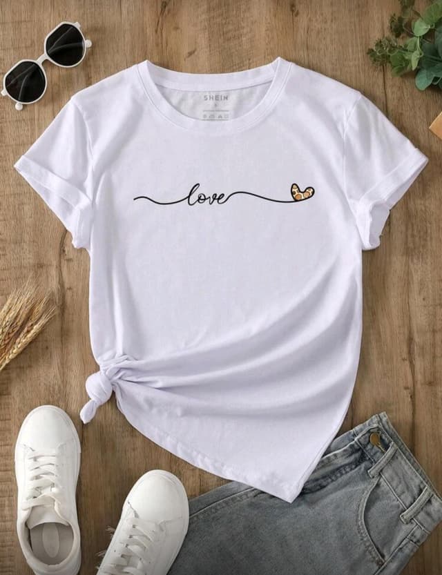 Street Style Love Printed Tshirt For Women