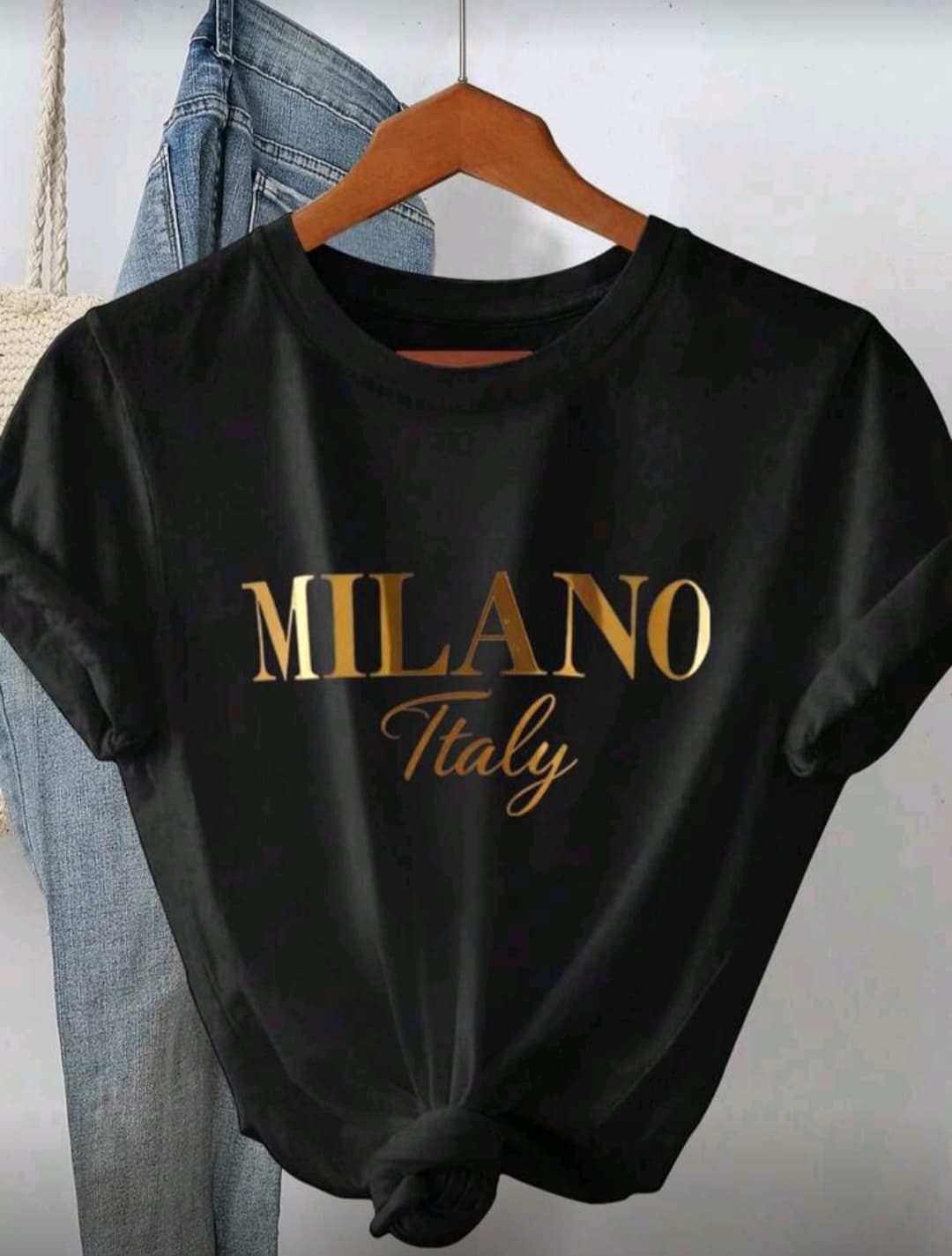Street Style Milano Italy Printed Tshirt For Women 2