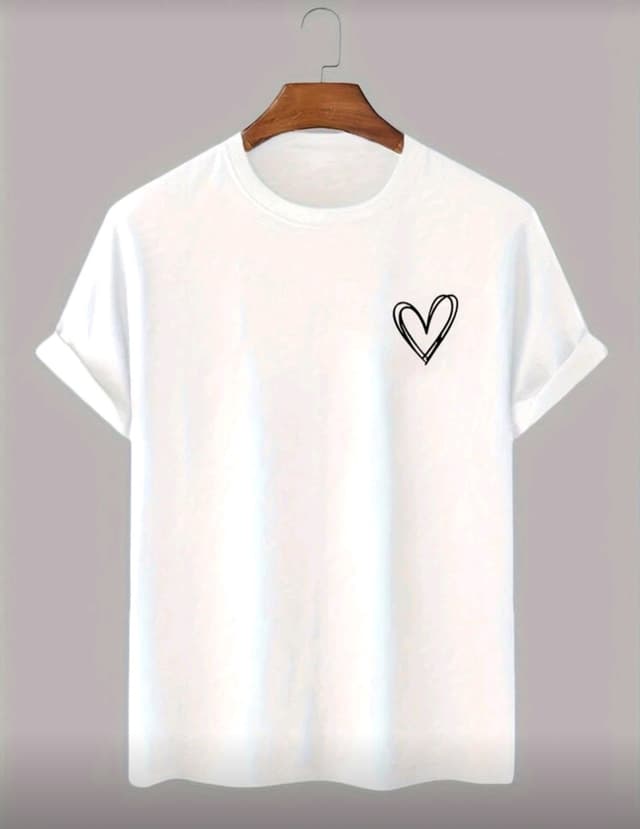Street Style Heart Printed Tshirt For Women