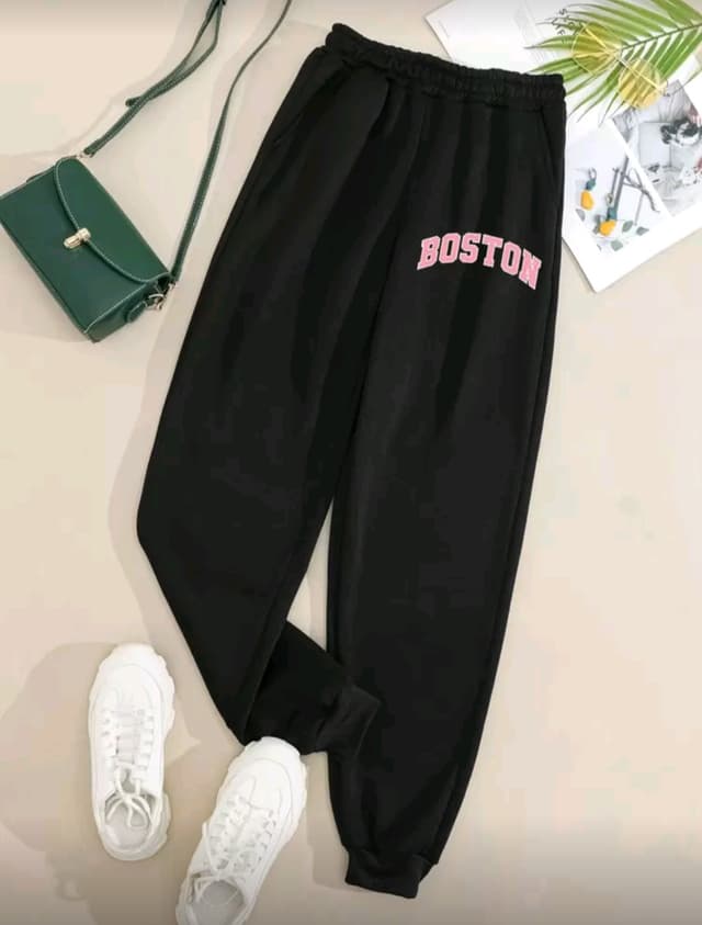 Street Style Boston Printed Joggers for men and women