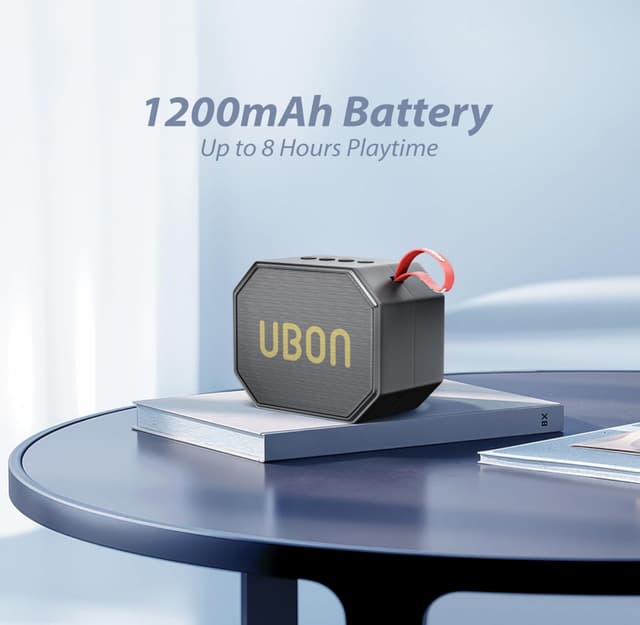 UBON Boom SP-44 10 Watt Wireless Portable Speaker 8 Hours Long Playtime, Multiple Connectivity (Black)