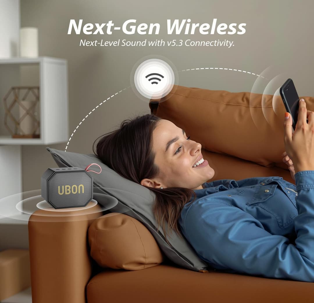 UBON Boom SP-44 10 Watt Wireless Portable Speaker 8 Hours Long Playtime, Multiple Connectivity (Black) 4