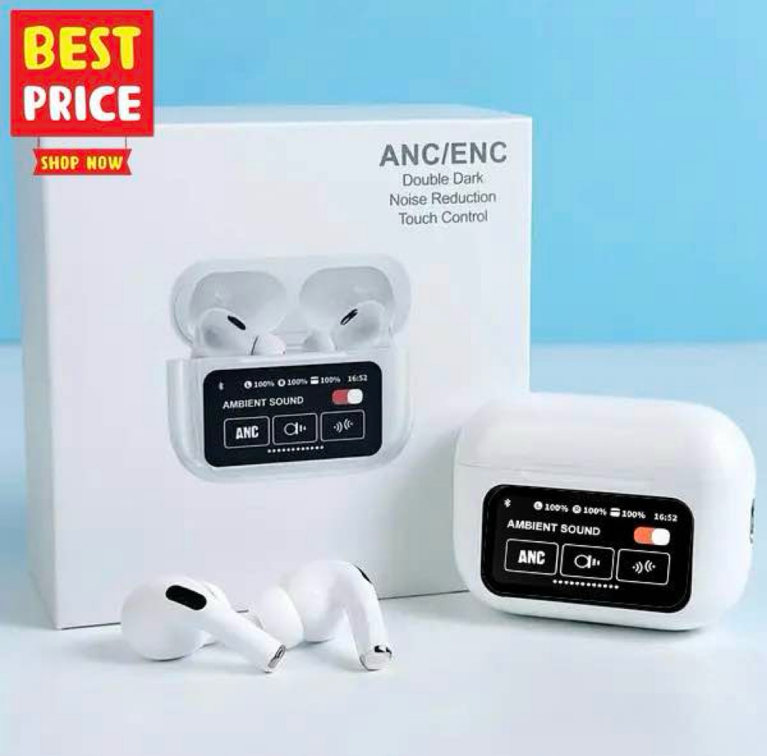 White Airpod Display ANC/ENC Double Dark Noise Reduction Touch Control 1