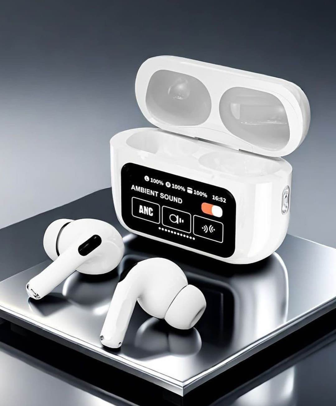 White Airpod Display ANC/ENC Double Dark Noise Reduction Touch Control 1