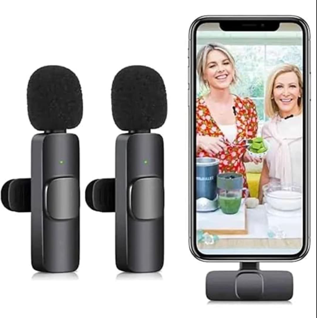 Best K9 2.4G Dual Wireless Lavalier Clip-on Microphone, Omnidirectional Wireless Mic for Interview, YouTuber, Video Recording and Live Streaming 2