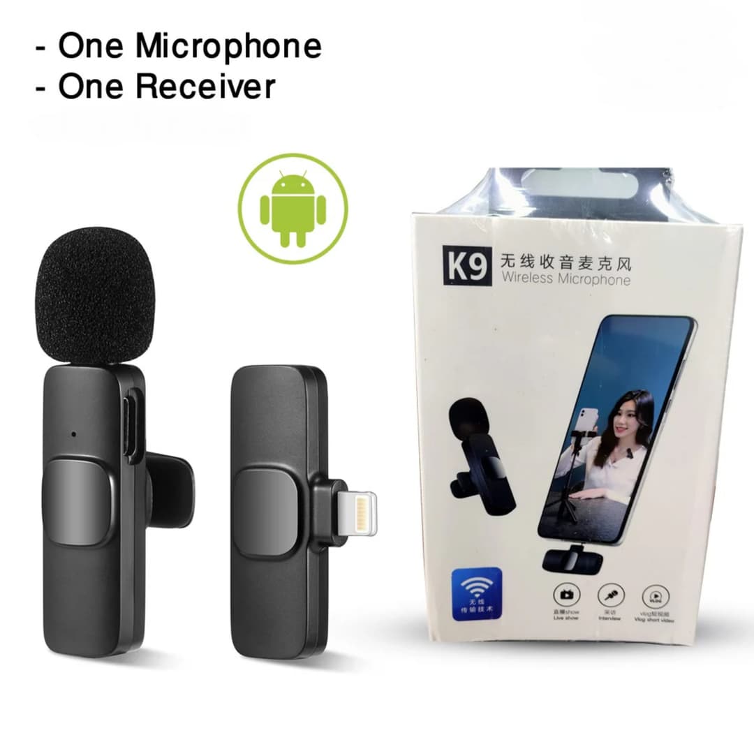 Best K9 2.4G Dual Wireless Lavalier Clip-on Microphone, Omnidirectional Wireless Mic for Interview, YouTuber, Video Recording and Live Streaming 5