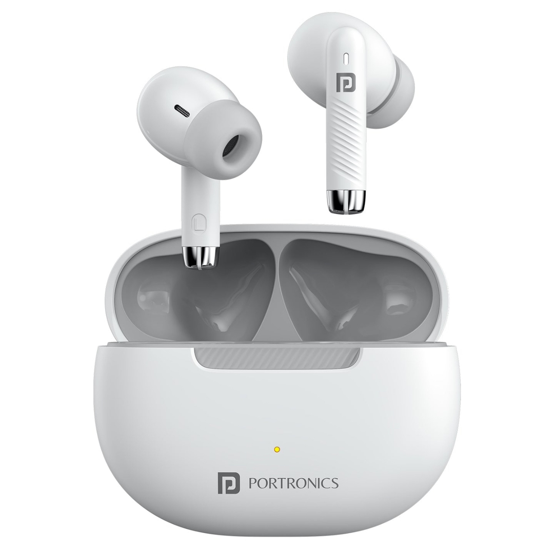 Portronics Harmonics Twins 32 30 Hours Playtime| 10mm Dynamic Driver | IPX5 Water Resistant | Type C Fast Charging 8