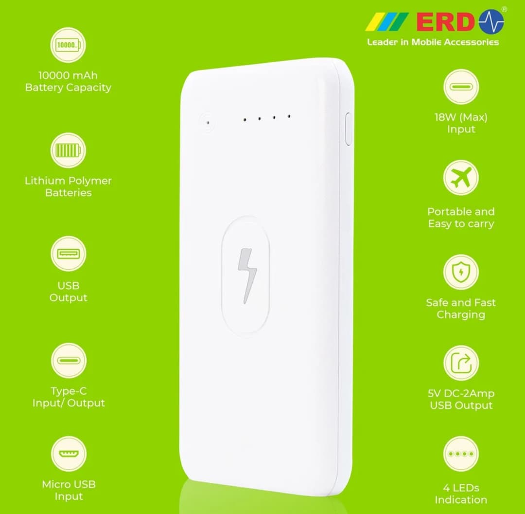 ERD Fast 20000 mAh Power Bank ERD PB029 Powerful Fast Charging 6