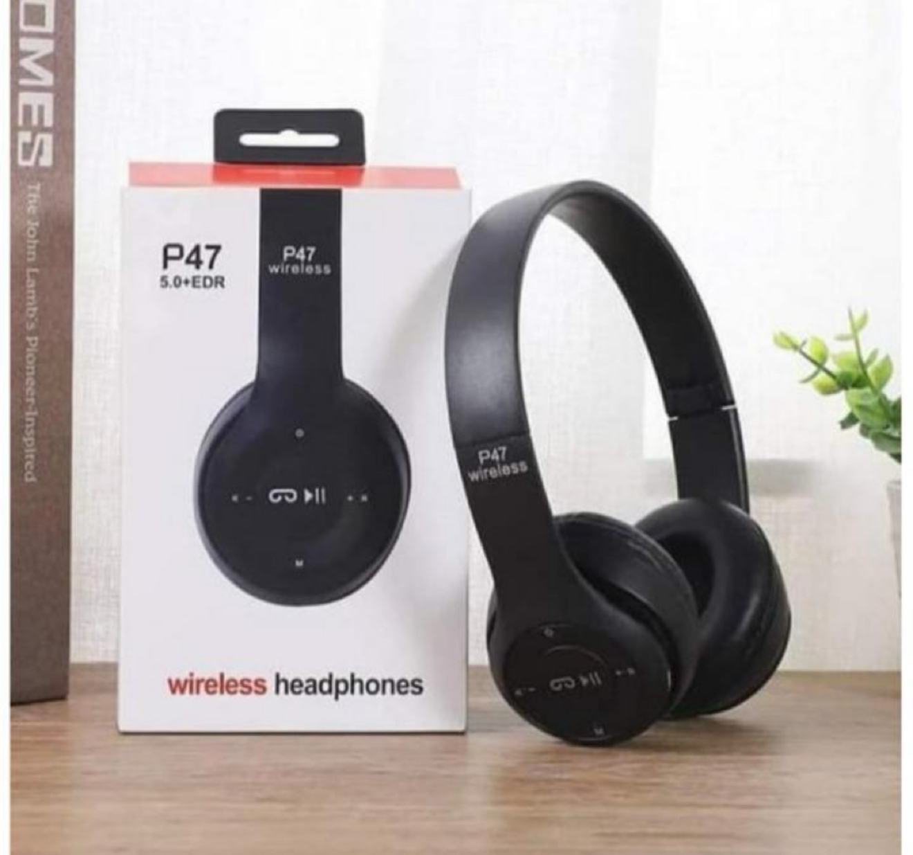 100% Quality Wireless Headphones Over Ear P47 Super Bass 5.1, Volume Control, Bluetooth, Card Support SD, LED Lights, Compatible with Android, Built-in Microphone, FM Radio 1