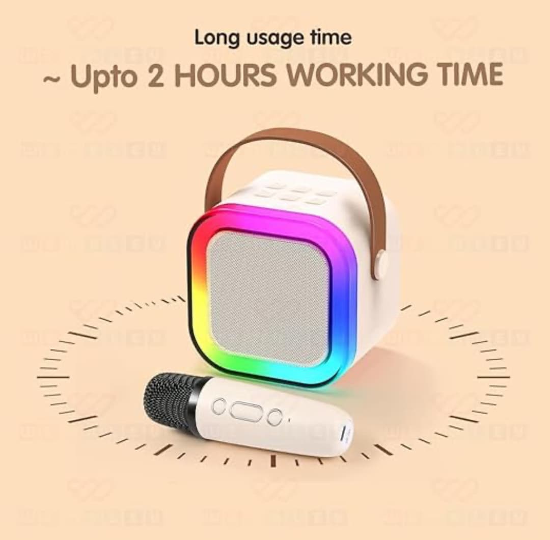 Rechargeable Karaoke Mic with Speaker for Singing | Wireless Mini Portable Bluetooth Speaker with Microphone & LED Lights | Cute Birthday Gift for Kids Musical Toys for Boys, Girls and Adults 1