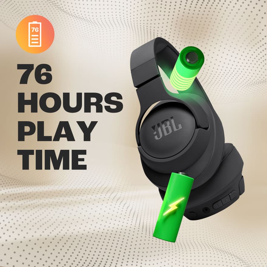JB 760NC Wireless On-Ear Headphones | Pure Bass Sound | Bluetooth | 40H Battery Life | Quick Charge | Built-in Mic 4