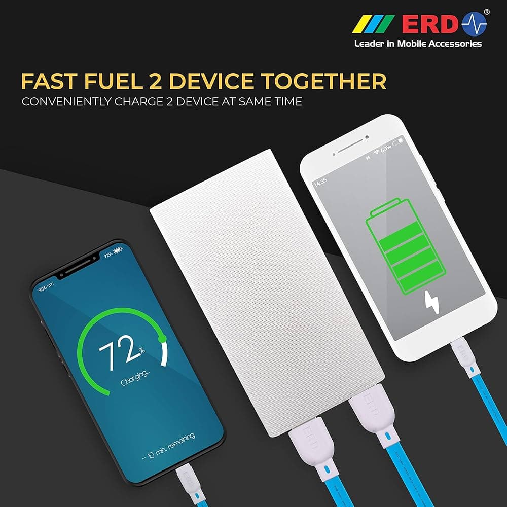 ERD PB-60 Li-ion Power Bank | 20100mAh | Dual Output Port and Single Input Port | Compatible with Smartphones, Smart Watches, Neckbands & Other Devices | White 5