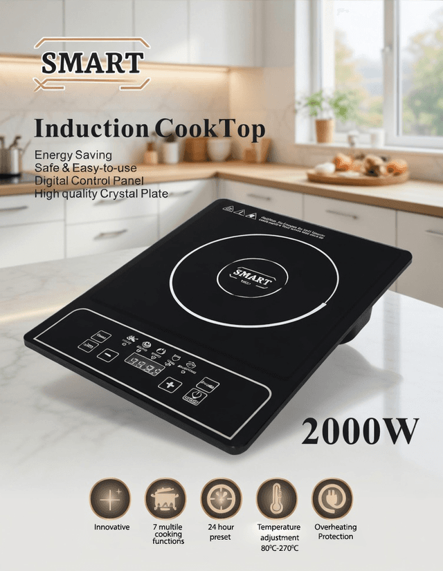 2000 Watt Induction Cook Top-Smart