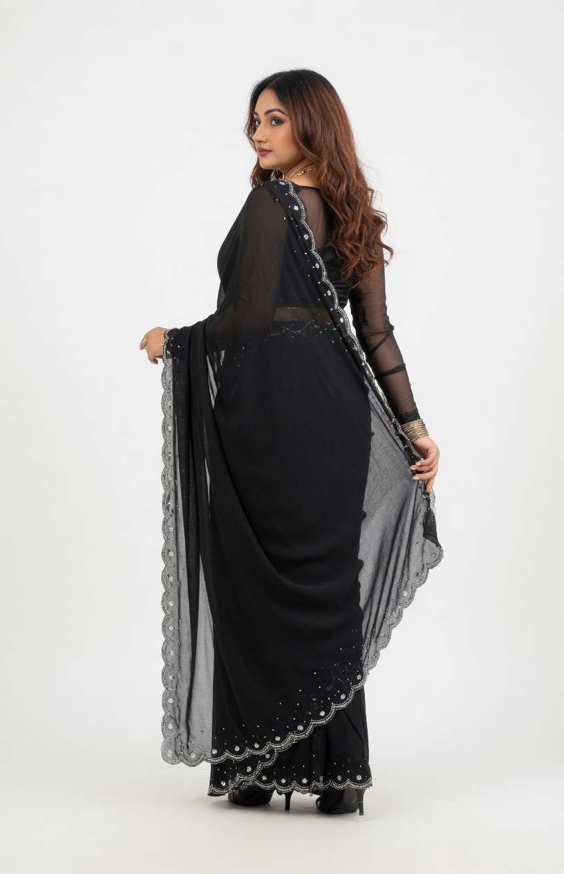 Embellished Embroidered Bollywood Jimmy Jimmy Black 3