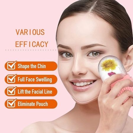 Ice Roller for Face Massager for Men & Women | Glowing Skin & Puffy Eyes | Reusable & Unbreakable (Pink) 3