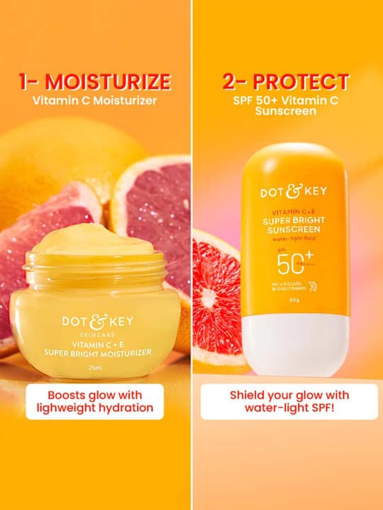 DOT & KEY Set of Vitamin C+E Moisturizer 25ml + Sunscreen 50g 3