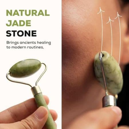Jade Roller Facial Tools Face Roller for Skin Care - Eye Massager - Neck & Face Massager Lift The Face Line, Reduce Puffiness and Improve Wrinkles - Jade Roller for Face 1
