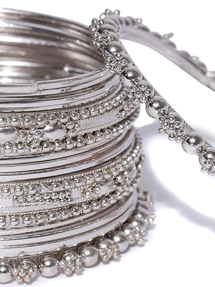 Jewellery Sets for Women Silver Plated Afghani Tribal Necklace Jewellery set with Earrings and Bangles Combo For Girls/Women 3