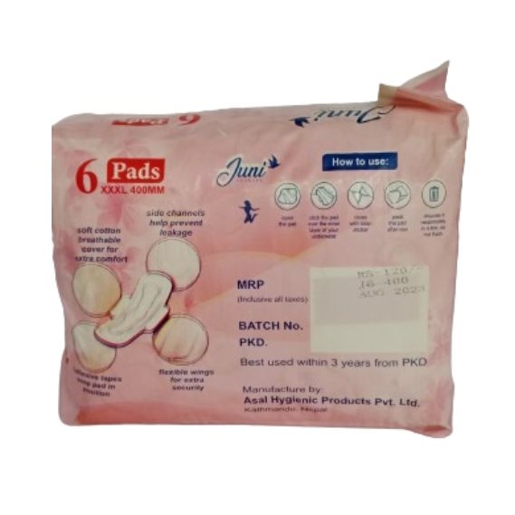 XXXL 400 MM, Juni Forever 100 % Pure Cotton 6 Pads 2