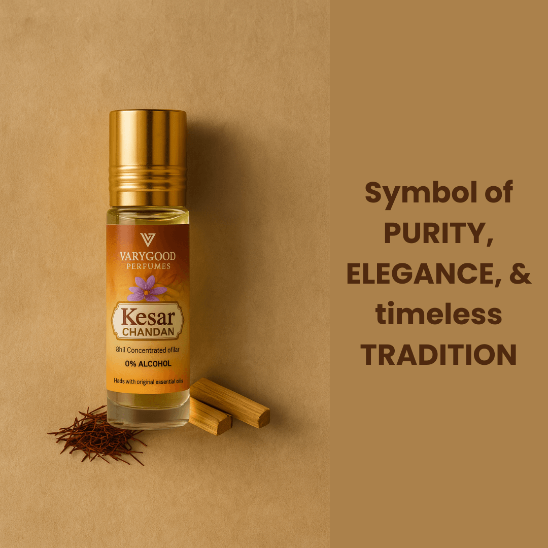 VaryGood Perfumes Kesar Chandan Attar Roll-On 8ml – Premium Saffron & Sаndalwood Blend for Men & Women 3