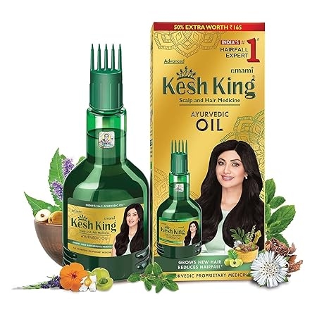 Kesh King Ayurvedic Anti Hairfall Hair Oil - 100 ml,Hair Growth Oil| Reduces Hairfall |21 Natural Ingredients | Grows New Hair With Bhringraja, Amla And Brahmi, 0.3 Kilograms 1