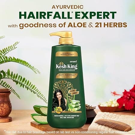 Kesh King Ayurvedic Anti Hairfall Shampoo – 600ml, Reduces hairfall | 21 Natural Ingredients |No Paraben & No Silicon | With the goodness of Aloe Vera, Bhringraja and Amla for Silky, Shiney - 600 ml 1