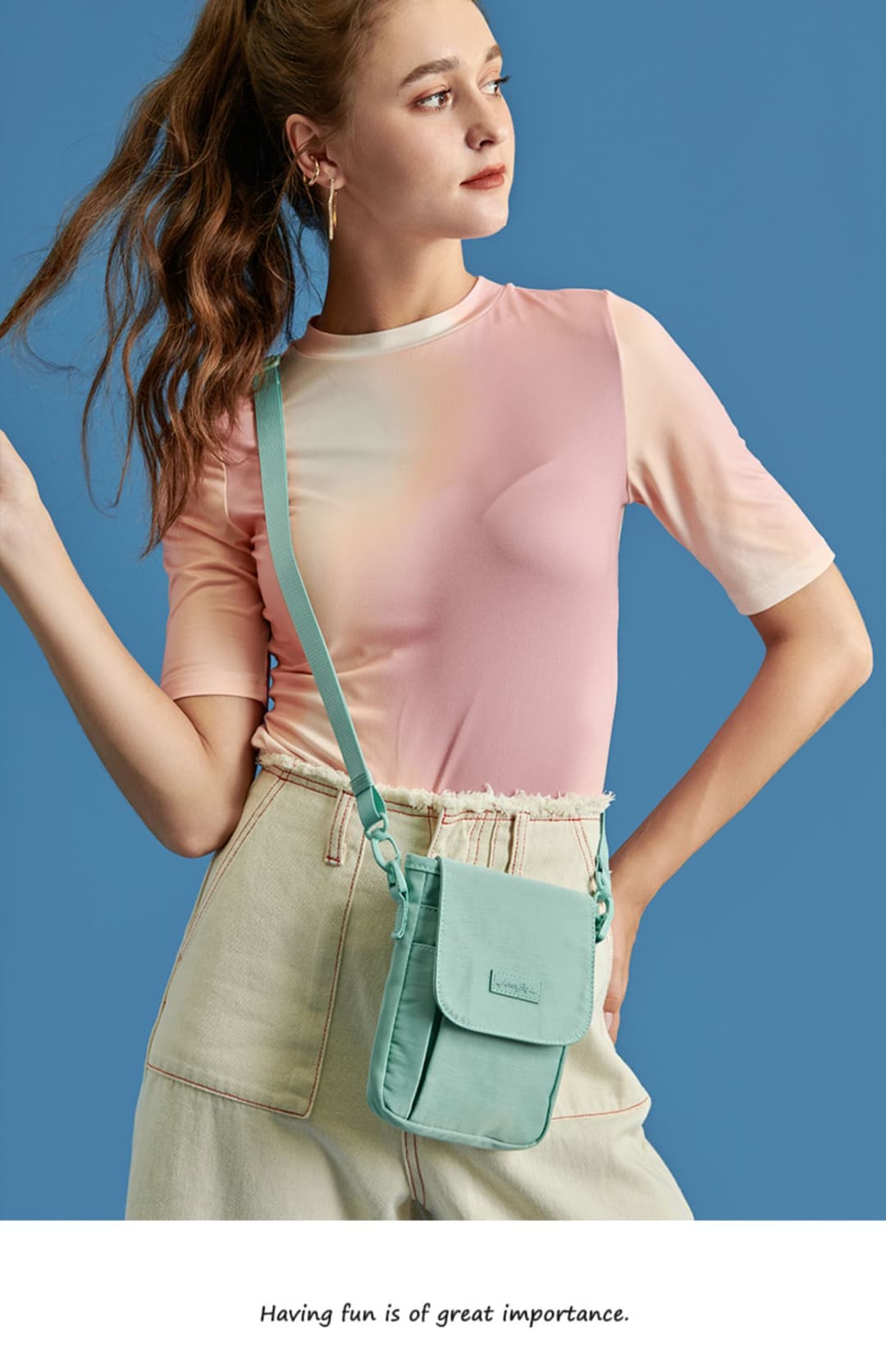 Korean Fashion Women Bag Lightweight Multi-Layer Mini Shoulder Bag Small Mobile Phone Bag