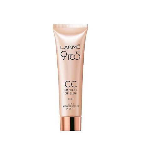 LAKMÉ 9 To 5 Cc Cream Mini - 9 g Small Pack, 01 - Beige, Spf 30 - Tinted Moisturizer To Brighten Skin,Conceal Dark Spots, Light Face Makeup With Natural Coverage 1