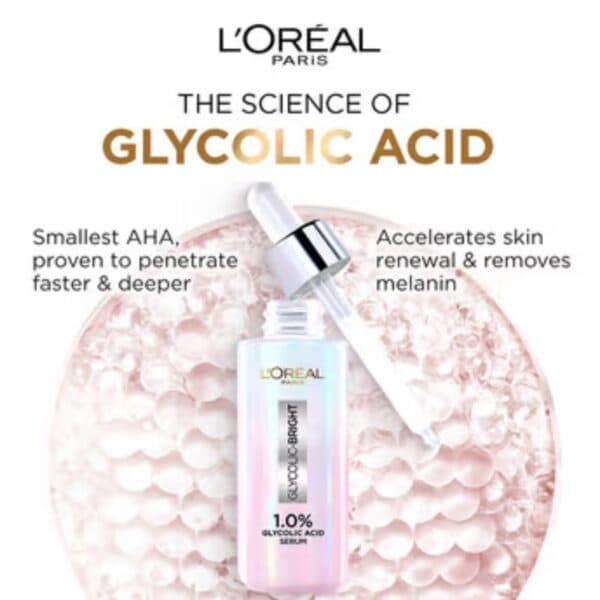 L'Oreal Paris Glycolic Bright Serum With Glycolic Acid & Niacinamide, Reduces Dark Spots - 15 ml 3