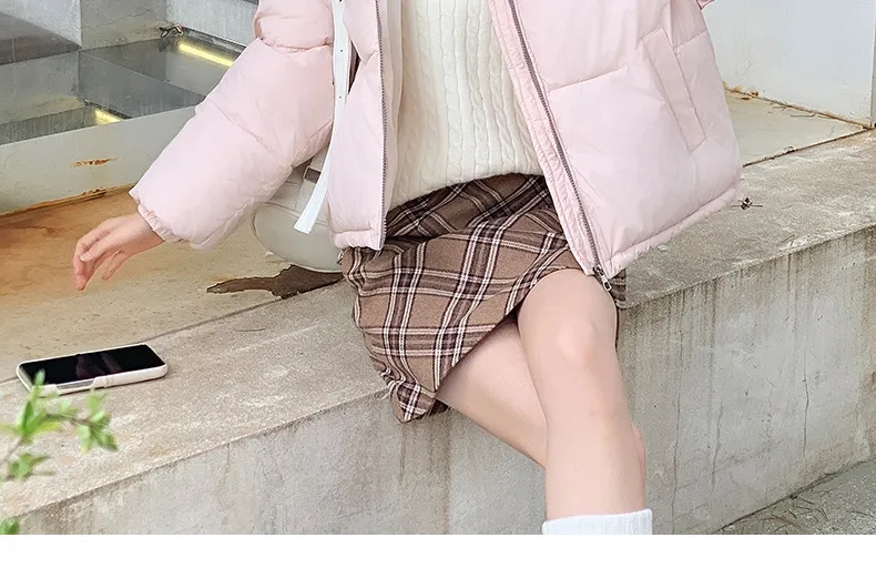 jacket ladies Stand Collar Two Tone Zip Puffer Jacket 8