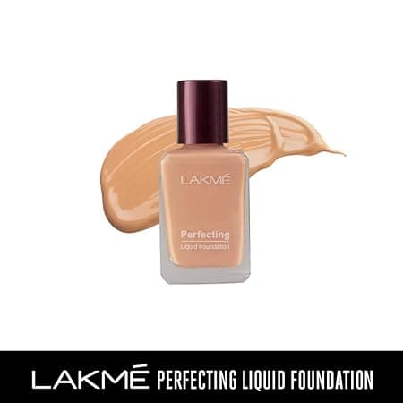 Lakme Perfecting Liquid Foundation 27 ml, Dewy Finish, Lightweight, Waterproof, With Vitamin E For Nourishing Skin & Oil Control, Marble 1