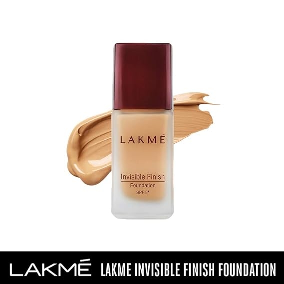 Lakme Invisible Finish SPF 8 Liquid Foundation 25 ml, 01 shade Ultra Light Water Based Face Makeup for Glowing Skin - Full Coverage, Natural Finish 4