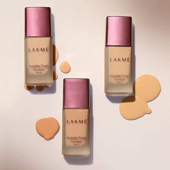 Lakme Invisible Finish SPF 8 Liquid Foundation 25 ml, 01 shade Ultra Light Water Based Face Makeup for Glowing Skin - Full Coverage, Natural Finish 6