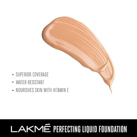 Lakme Perfecting Liquid Foundation 27 ml, Dewy Finish, Lightweight, Waterproof, With Vitamin E For Nourishing Skin & Oil Control, Marble 2