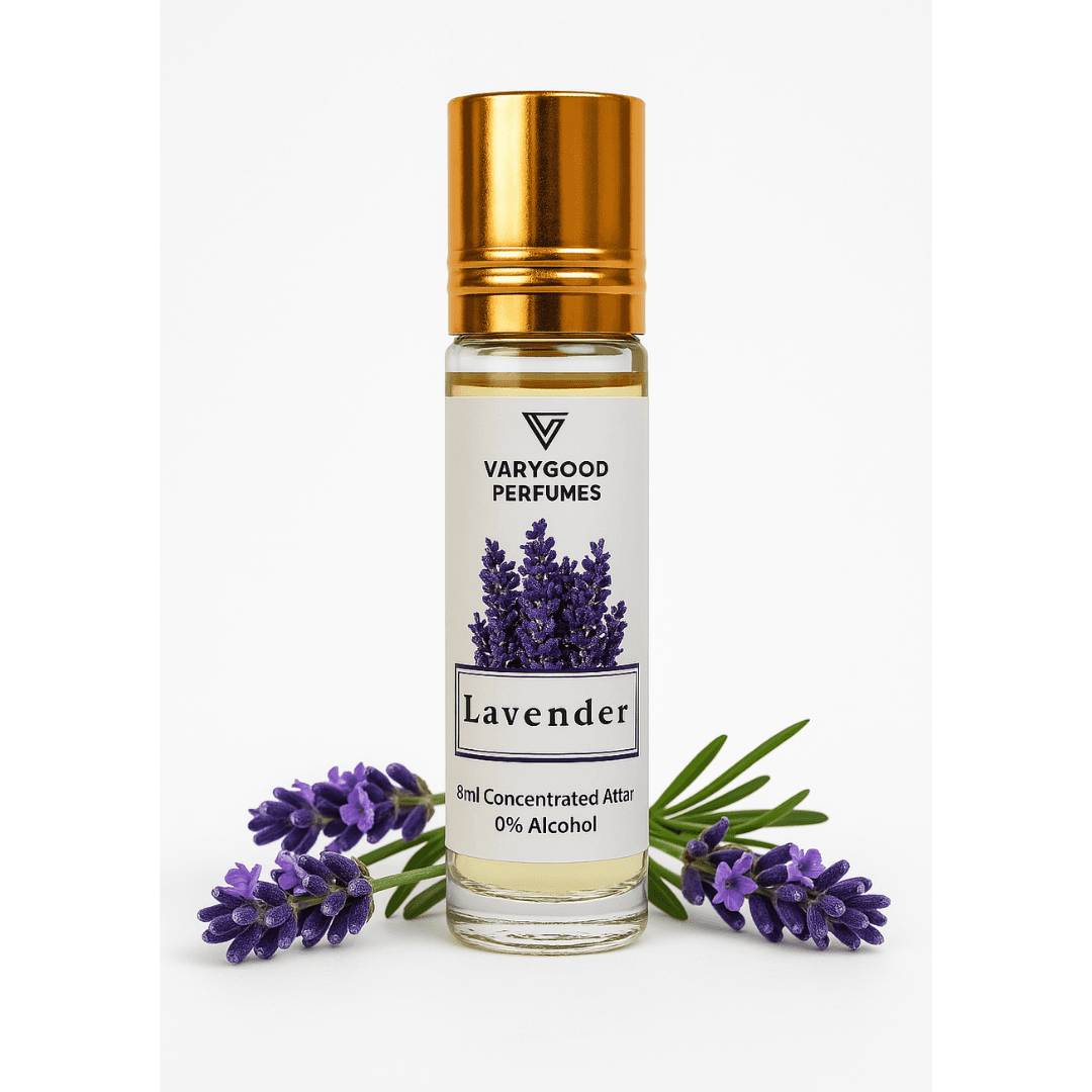 VaryGood Lavender Attar Roll On – 8ml Long Lasting Alcohol-Free Perfume for Men & Women | Natural Calming Floral Fragrance