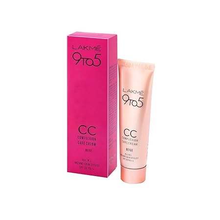 LAKMÉ 9 To 5 Cc Cream Mini - 9 g Small Pack, 01 - Beige, Spf 30 - Tinted Moisturizer To Brighten Skin,Conceal Dark Spots, Light Face Makeup With Natural Coverage 3