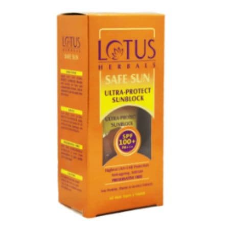 Lotus Herbals Sunscreen SPF 100 PA +++, Safe Sun Ultra- Protect Sunscreen - 50g, Highest UVA + UVB Protection Anti- aging, Anti-tan 2