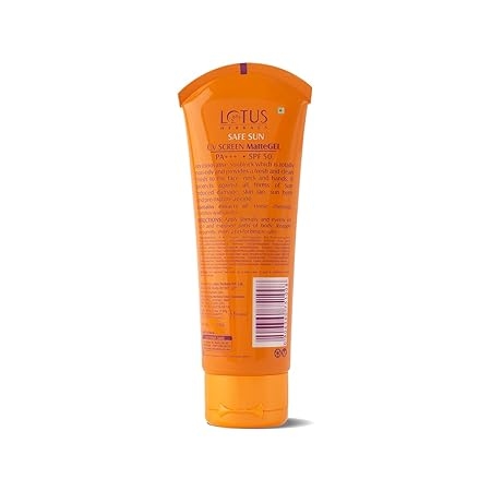 Lotus Herbals Safe Sun Invisible Matte Gel Sunscreen SPF 50 PA+++ 50g , For Men & Women, Non-Greasy, Suitable for Oily Skin,Orange 2