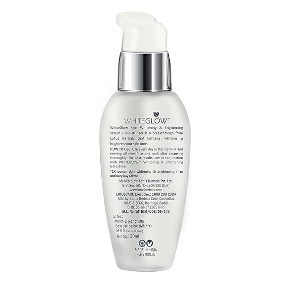 Lotus Herbals White Glow Intensive Skin Serum+ Moisturiser, 30ml 2