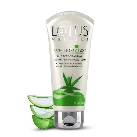 Lotus Herbals WhiteGlow 3-In-1 Deep Cleansing Skin Whitening Facial Foam, face wash, for all skin types , 100g 1