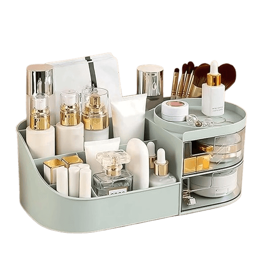 Makeup organizer box with mirror 1