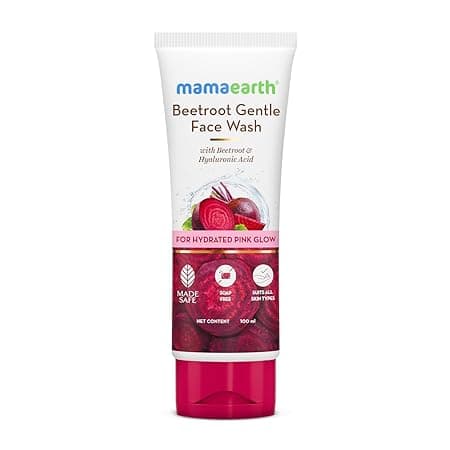 Mamaearth Beetroot Gentle Face Wash - 100 ml, & Hyaluronic Acid For Hydrated Pink Glow