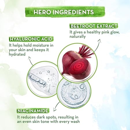 Mamaearth Beetroot Gentle Face Wash - 100 ml, & Hyaluronic Acid For Hydrated Pink Glow 4